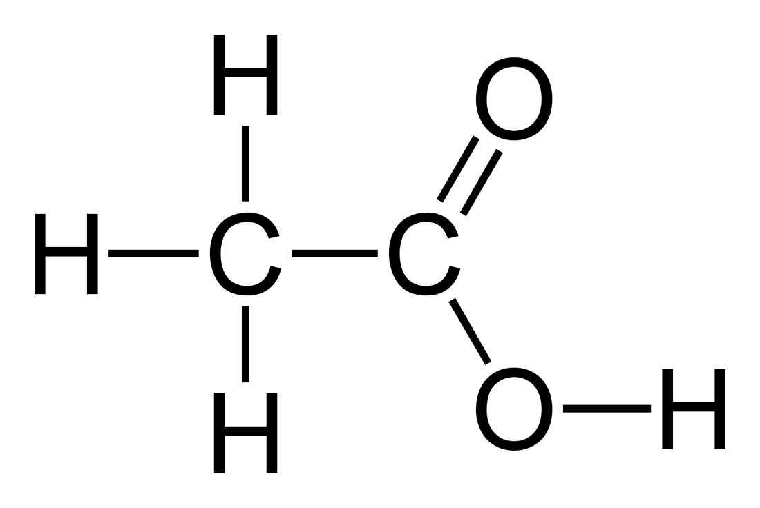 Acetic acid structural diagram created with Molecule Sketcher
